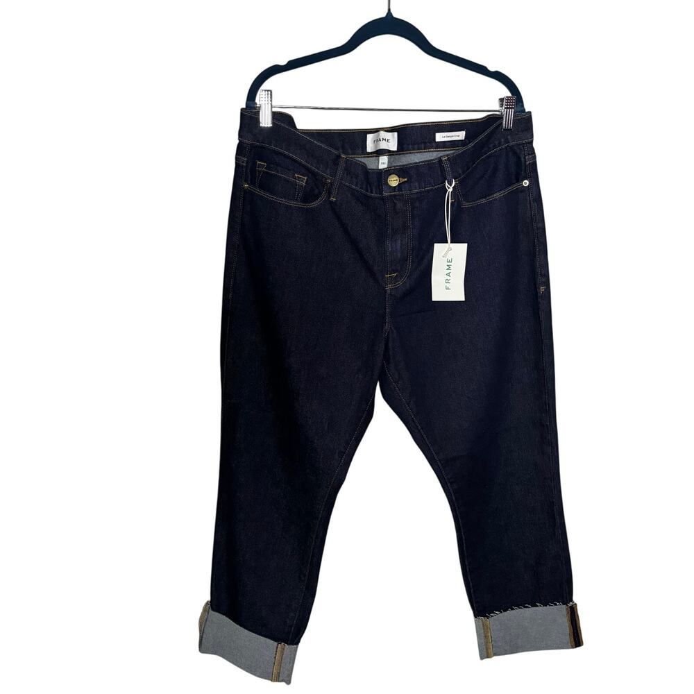 NWT Frame Le Garcon Crop Dark Wash Denim Jeans Size 33